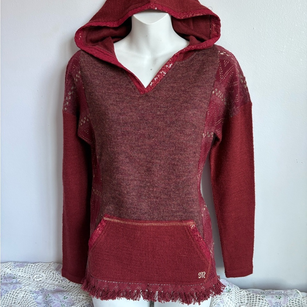Y2k Miss Me red knit hoodie
